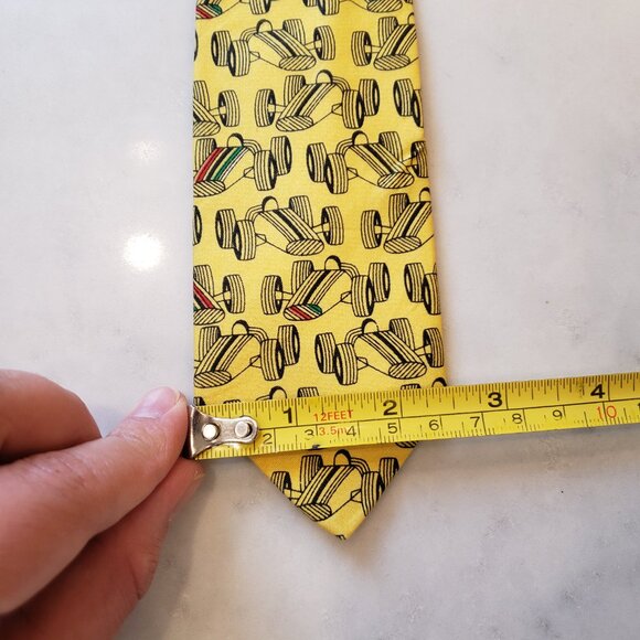 Biaggiotti Yellow and Black Race Car Tie - Picture 6 of 6